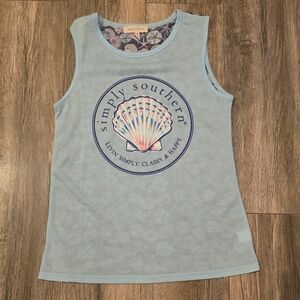 Simply Southern Baby Blue Top with Logo